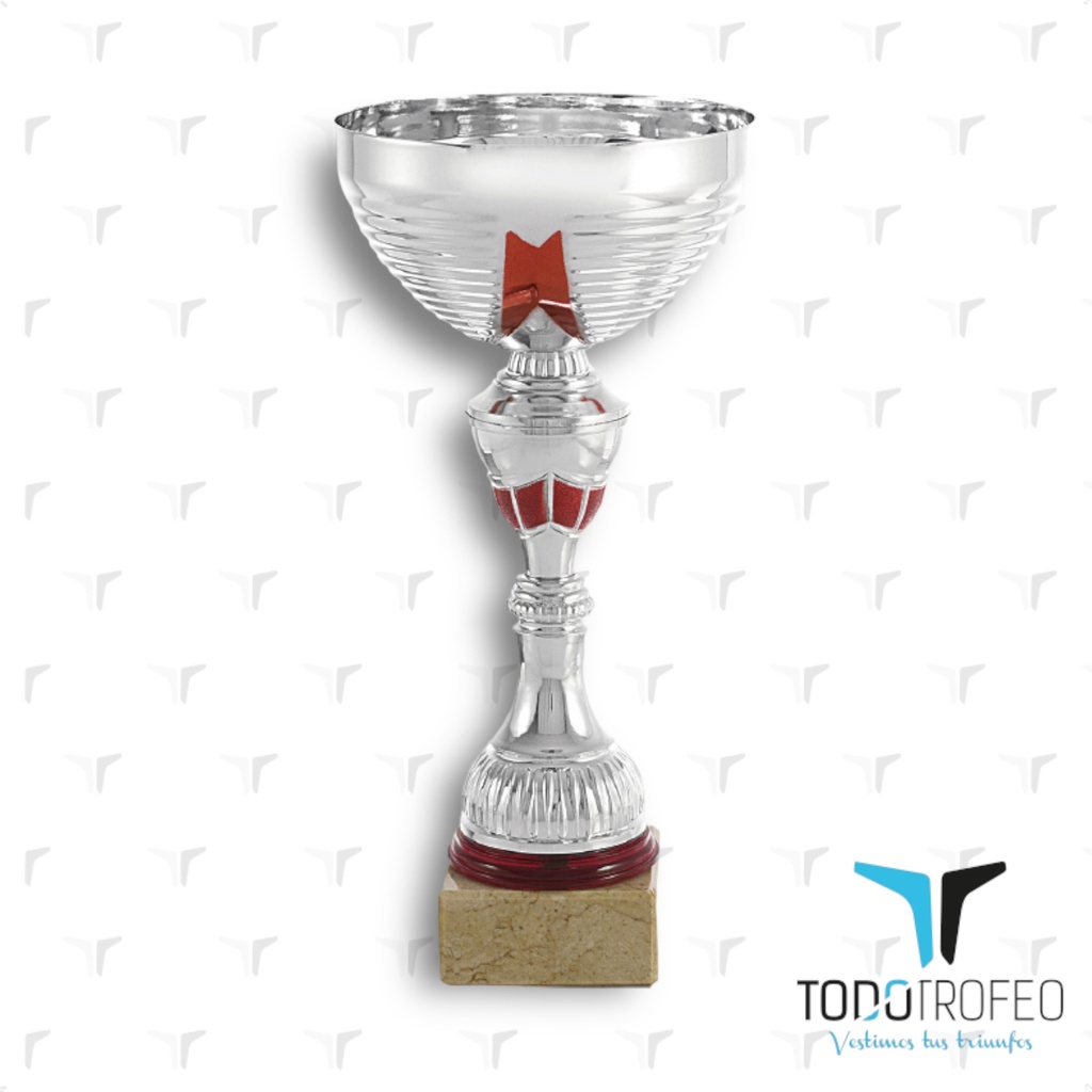 Trofeo 17045/1. 34cm plata y rojo