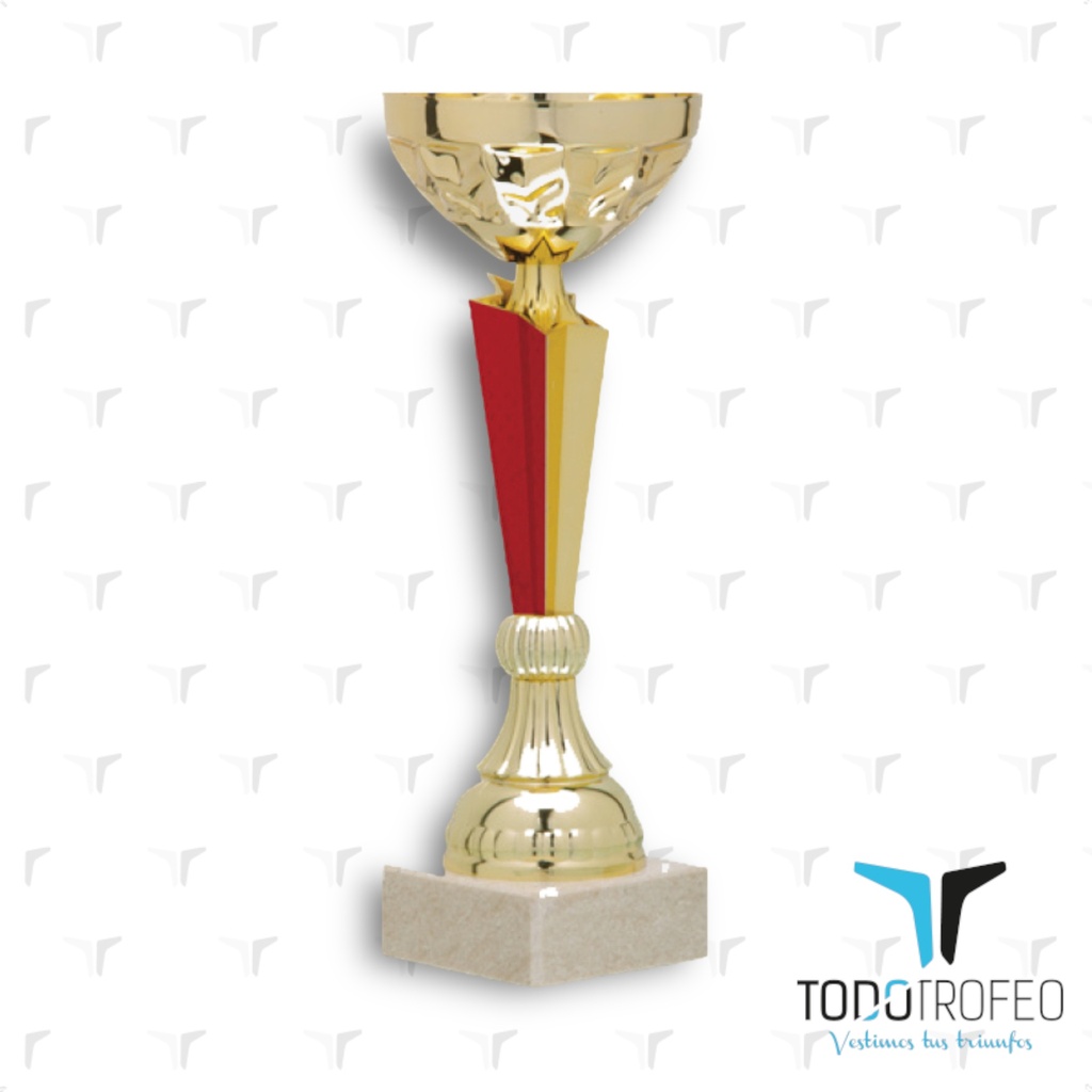 Trofeo 17054/2 27cm dorada con detalle rojo