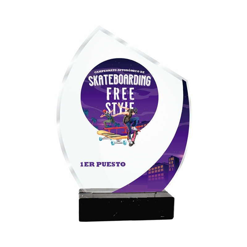 Trofeo TM04 de metacrilato impreso a todo color