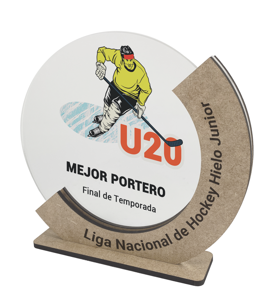 Trofeo TWM07 de madera impreso a todo color