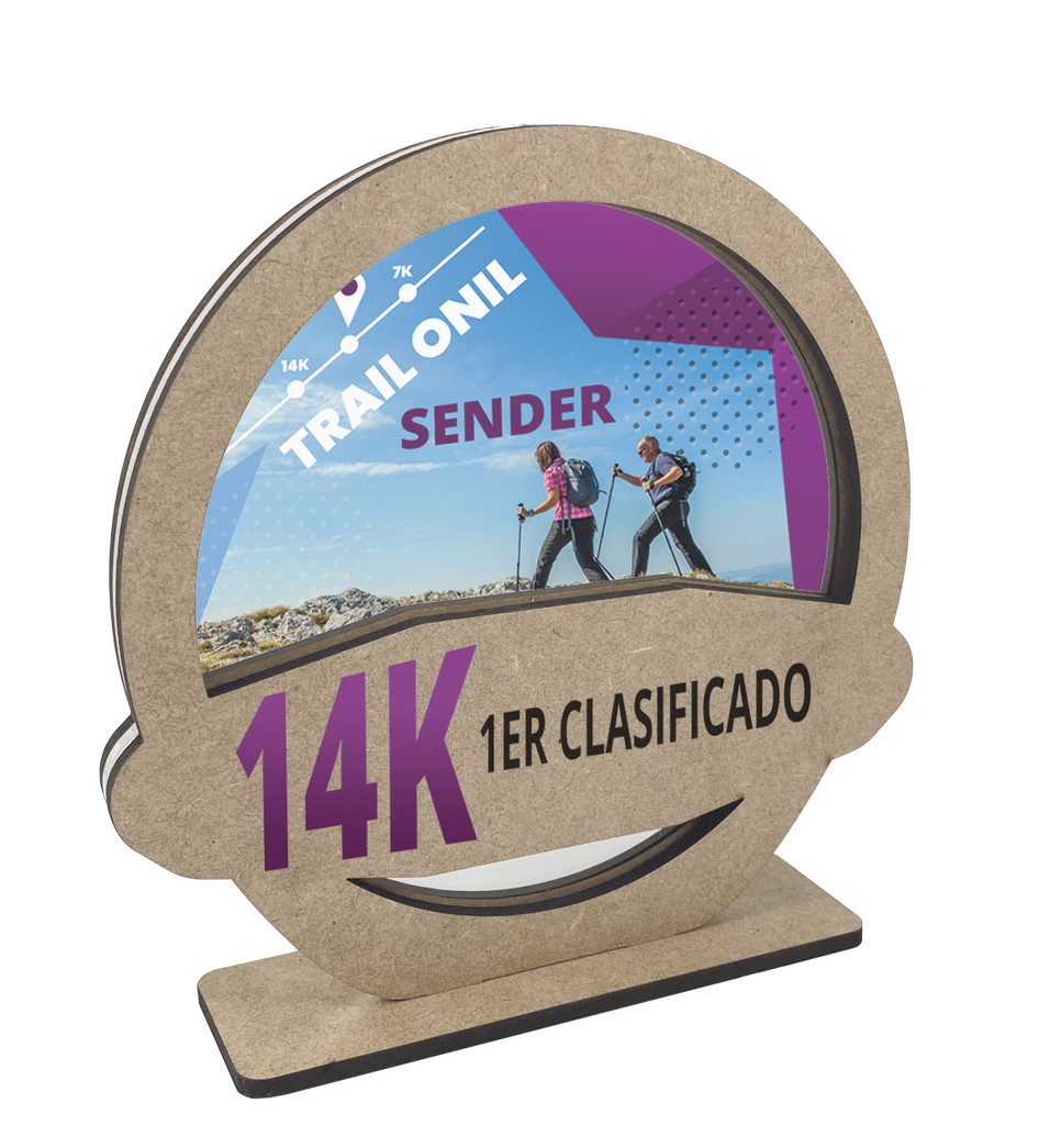 Trofeo TWM06-23 de madera impreso a todo color