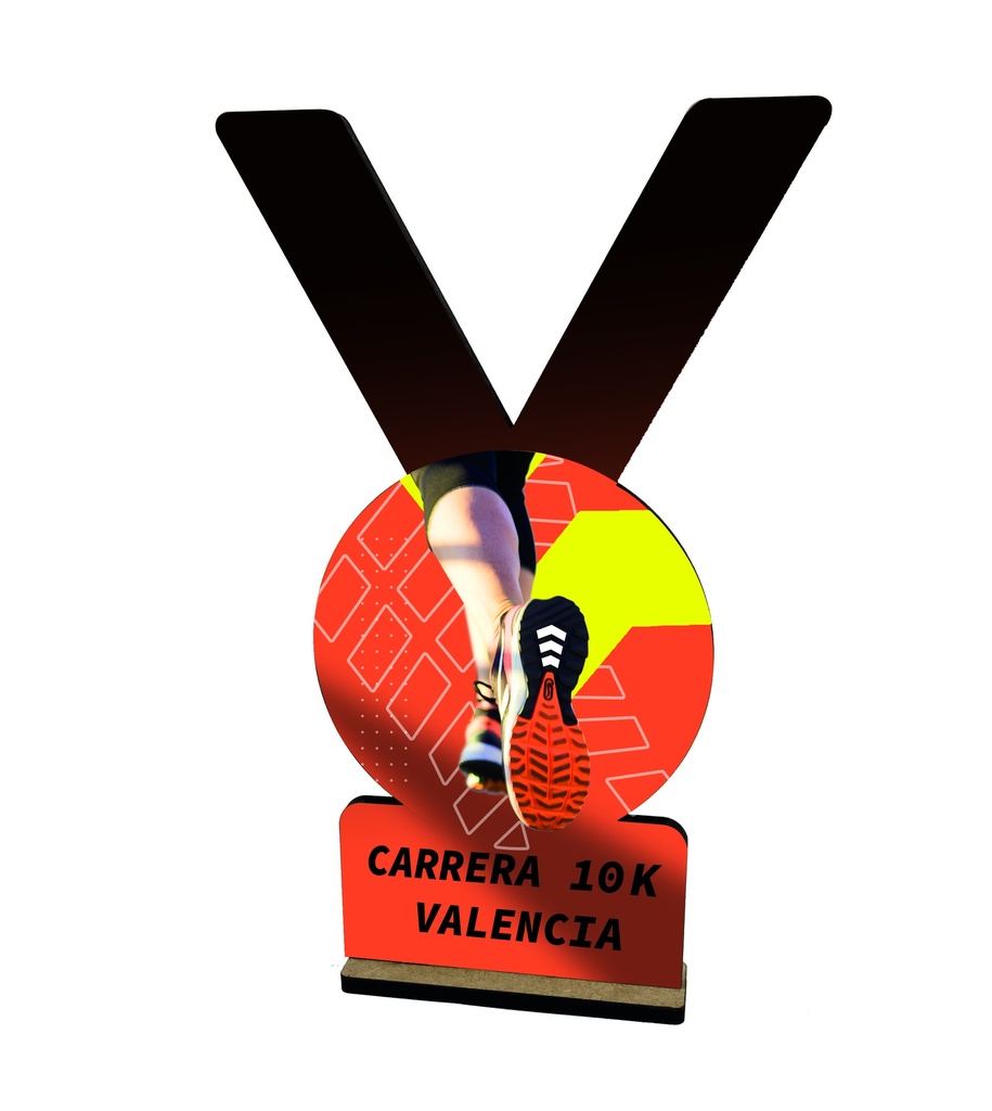 Trofeo de madera TW00 de 5 mm con base de madera