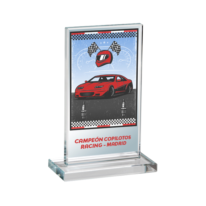 Cristal rectangular con grabado láser. Ref. 24095