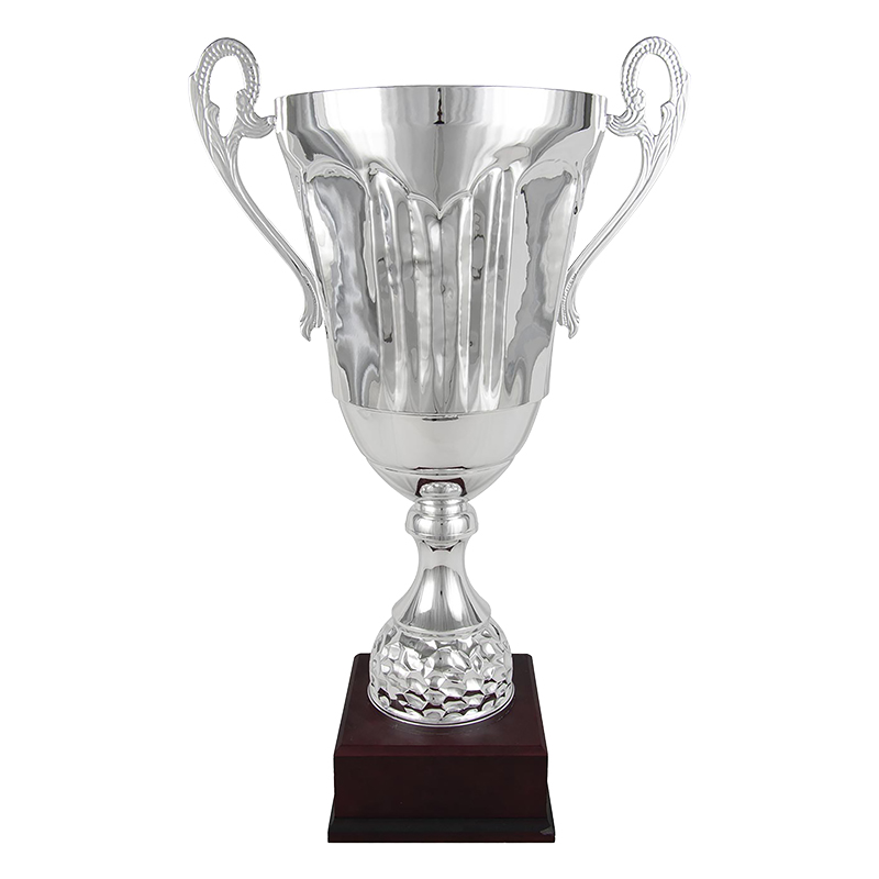 Trofeo clásico plata con asas decoradas