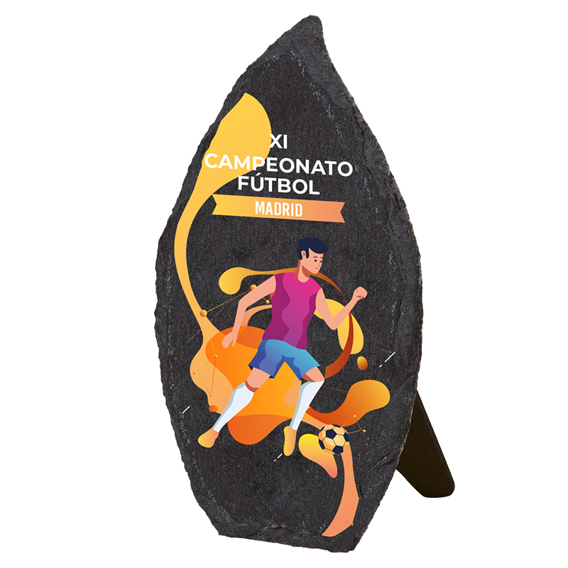 Trofeo gota pizarra impreso a color. Ref. 24084