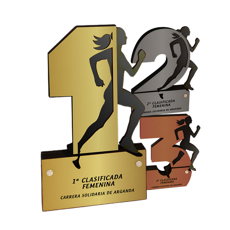 Trofeo podio Atletismo Femenino Madera. Ref. 24143