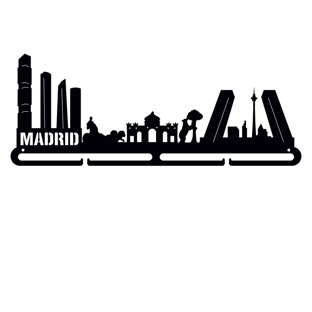 Medallero metal skyline Madrid de 400mm