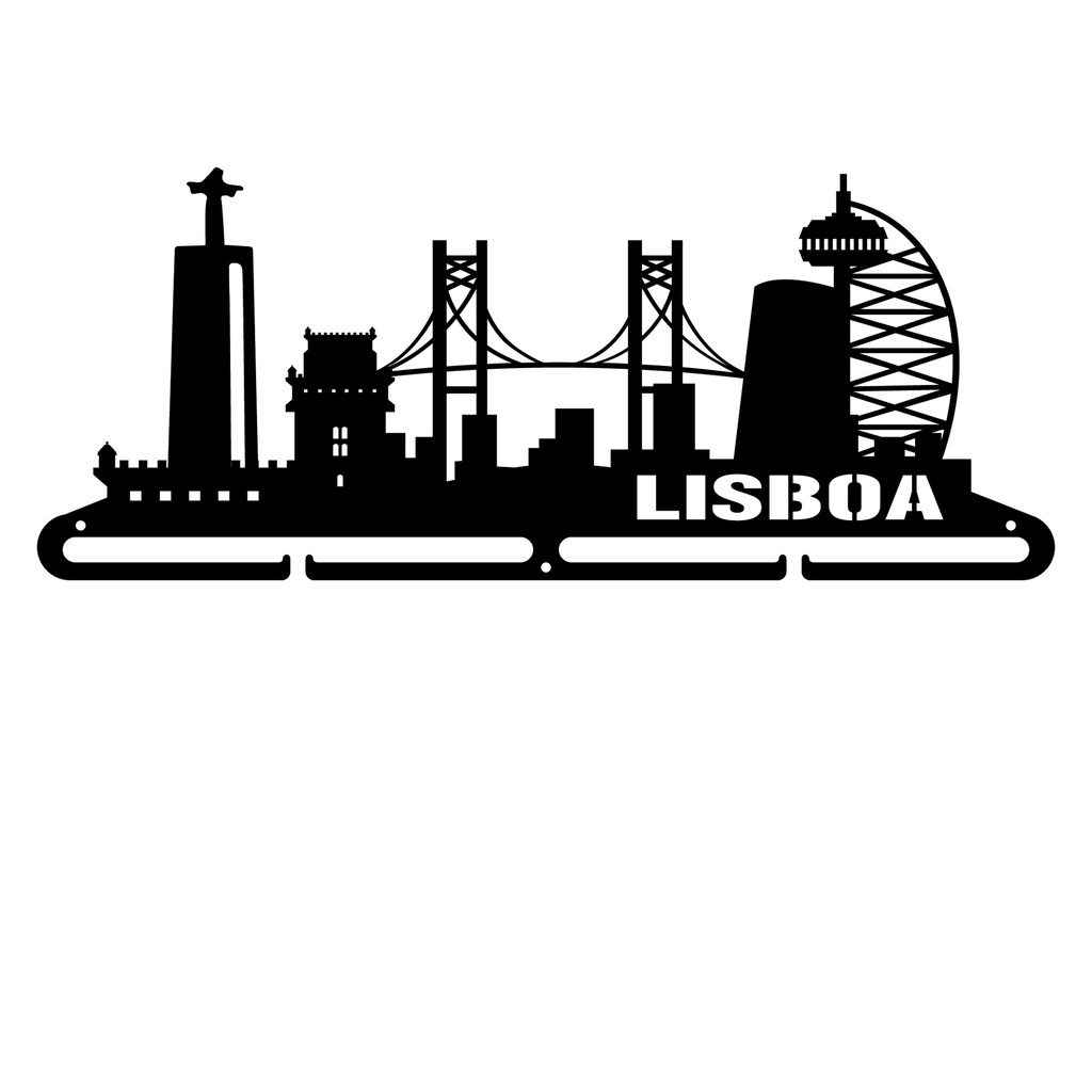 Medallero metal skylineLisboa de 400mm
