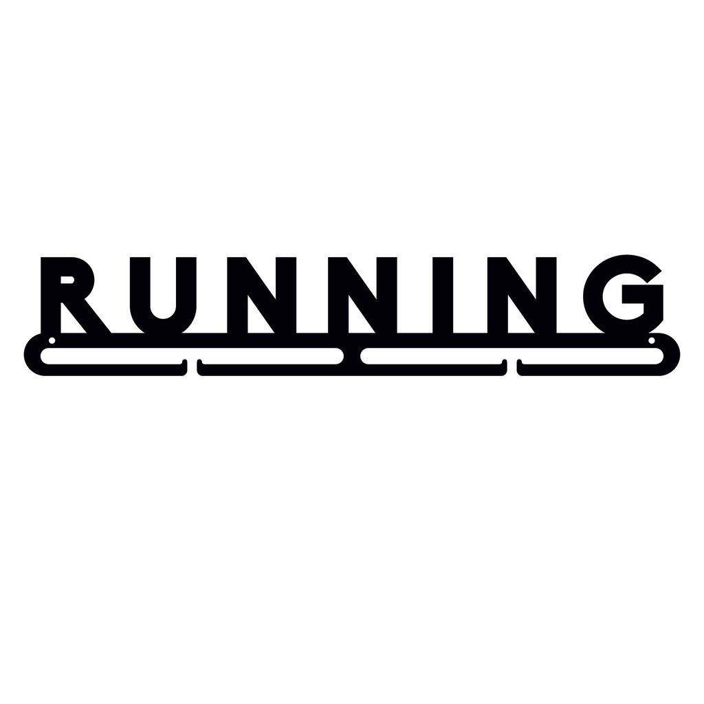 Medallero metal letras running de 400mm
