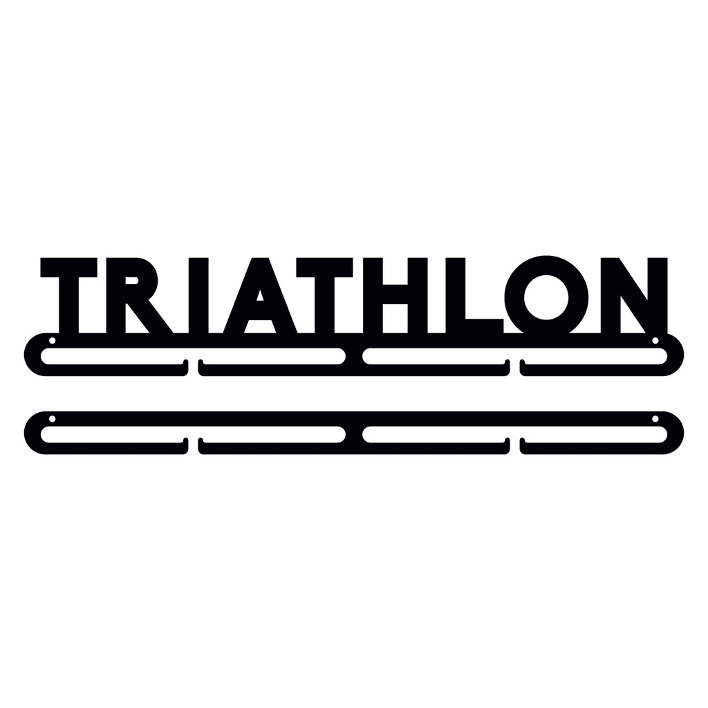 Medallero metal letras Triathlon de 400mm con extensión