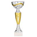 [C18062.2] Trofeo portadiscos 18062/2 alt.25cm plata/amarillo