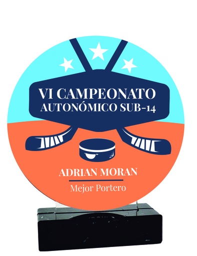 Trofeo TM09A redondo metacrilato a color con peana de mármol