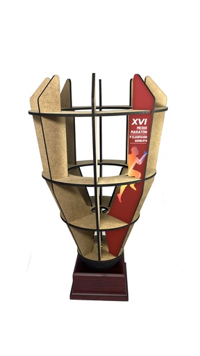 Trofeo de madera de 5 mm impreso c/peana de madera TW101