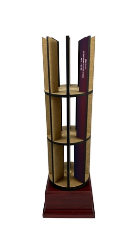 Trofeo de madera de 5 mm impreso c/peana de madera TW102