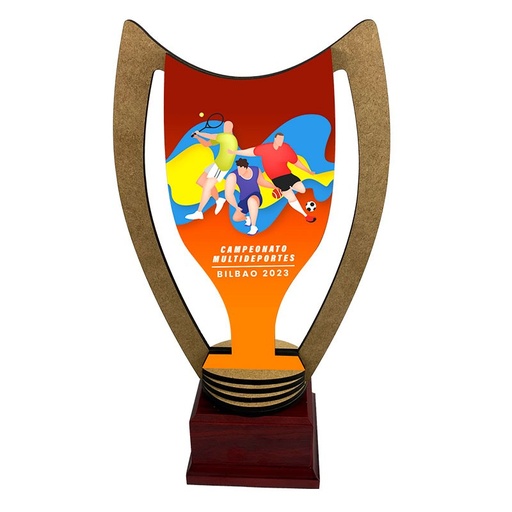 Trofeo clásico de 3 alturas. Ref. TW104