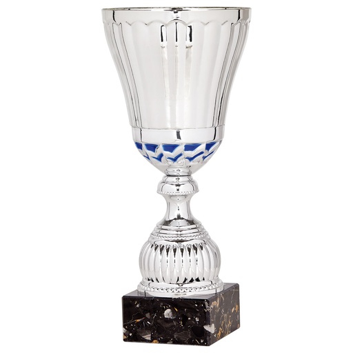 Copa plateada c/azul sin asas