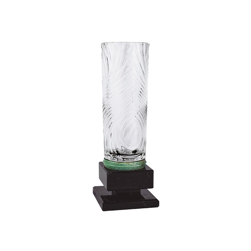 Trofeo base de cristal con peana mármol
