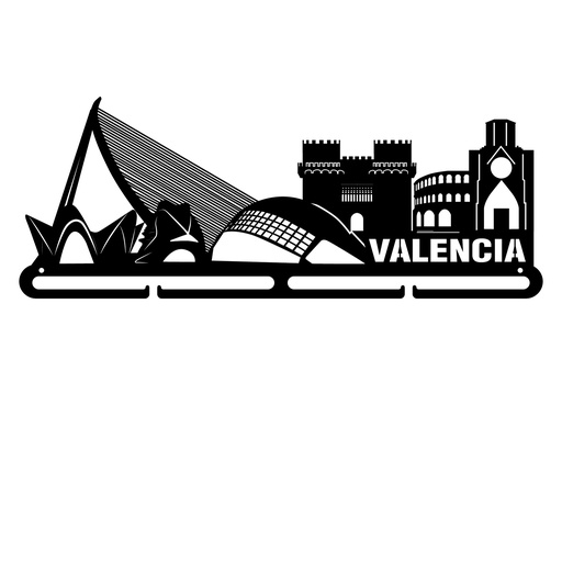 [MDL.039-1] Medallero metal skyline Valencia de 400mm
