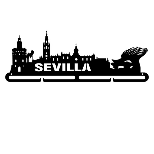 [MDL.032-1] Medallero metal skyline Sevilla de 400mm