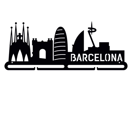 [MDL.025-1] Medallero metal skyline Barcelona de 400mm
