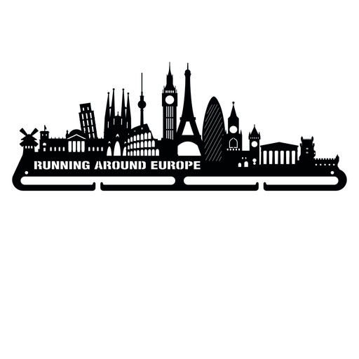 [MDL.044-1] Medallero metal Running Around Europe de 400mm