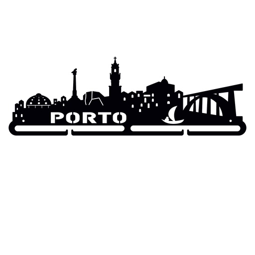 [MDL.027-1] Medallero metal skyline Oporto de 400mm