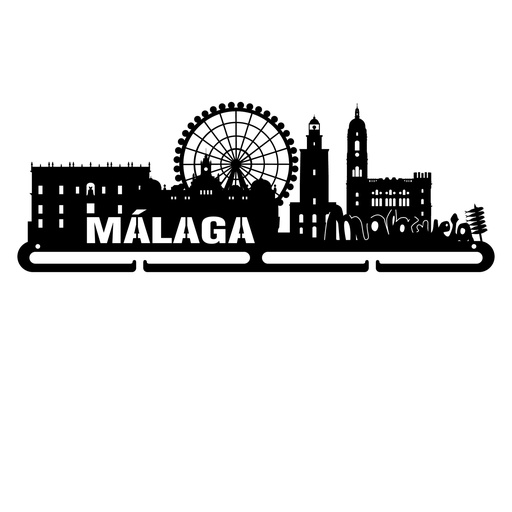 [MDL.042-1] Medallero metal skyline Málaga de 400mm