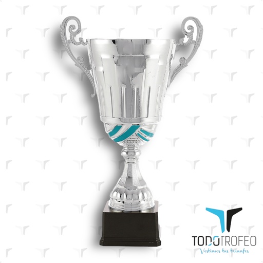 [C17011.4] Trofeo 17011/4 36cm plateada con detalle azul