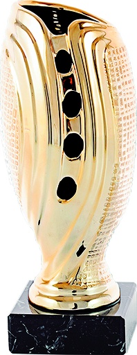 Trofeo cerámica dorado brillo 